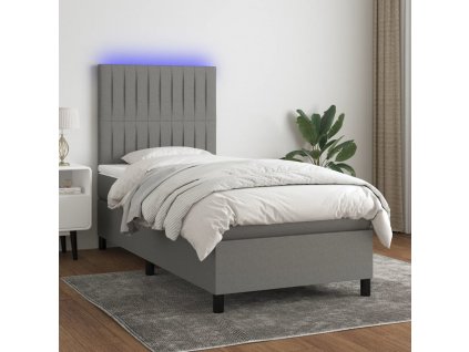 Box spring postel s matrací a LED 100x200 cm textil [3135014]