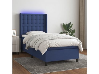 Box spring postel s matrací a LED 90x200 cm textil [3138611]