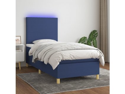 Box spring postel s matrací a LED 90x190 cm textil [3135243]