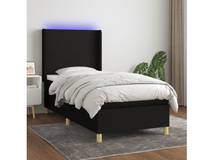 Box spring postel s matrací a LED 90x190 cm textil [3138679]