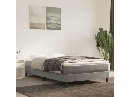 Box spring postel s matrací 120 x 200 cm samet [3144321] (Barva Světle šedá)