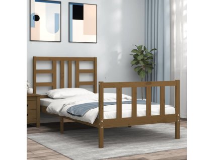 Rám postele s čelem 90 x 200 cm masivní dřevo [3191959]