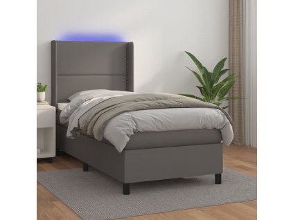 Box spring postel s matrací a LED 90x190 cm umělá kůže [3139296]