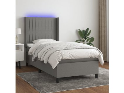 Box spring postel s matrací a LED 90x190 cm textil [3138438]