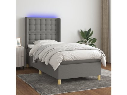 Box spring postel s matrací a LED 90x190 cm textil [3139158]