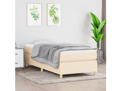 Box spring postel s matrací 100 x 200 cm textil [3144503] (Barva Krémová)