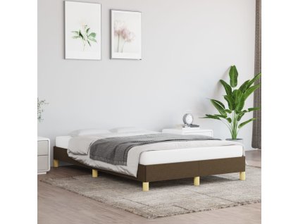Rám postele bez matrace 120 x 200 cm textil [346805] (Barva Tmavě hnědá)
