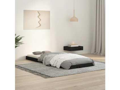 Rám postele 75 x 190 cm Small Single masivní borové dřevo [823488] (Barva Černá)