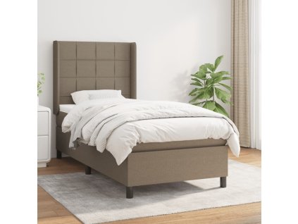 Box spring postel s matrací 100 x 200 cm textil [3131413] (Barva Taupe)