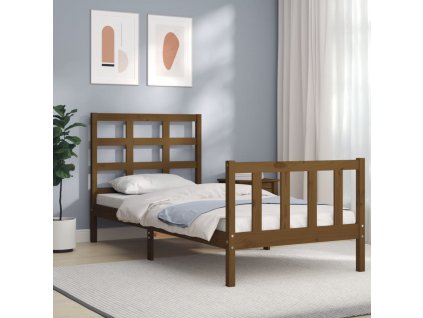 Rám postele s čelem 90 x 200 cm masivní dřevo [3192089]