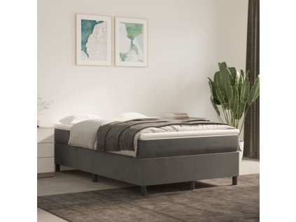 Box spring postel s matrací 120 x 200 cm samet [3144670] (Barva Tmavě šedá)