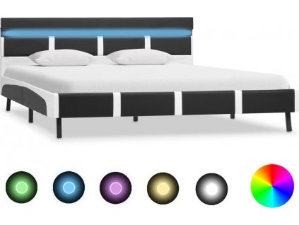 Rám postele s LED světlem černý umělá kůže 120 x 200 cm [280308]