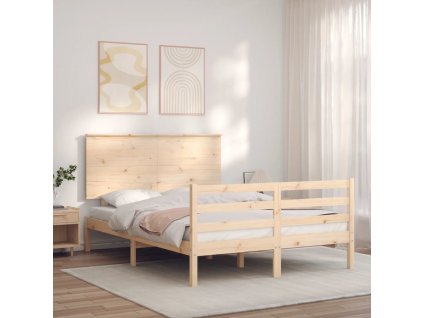 Rám postele s čelem 120 x 200 cm masivní dřevo [3195218]