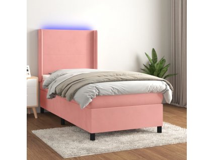 Box spring postel s matrací a LED 80x200 cm samet [3139414]
