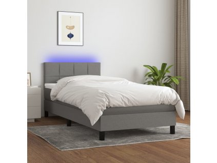 Box spring postel s matrací a LED 90x190 cm textil [3133118]