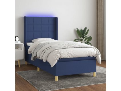 Box spring postel s matrací a LED 100x200 cm textil [3138859]