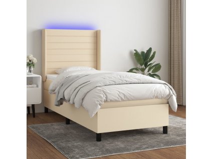 Box spring postel s matrací a LED 80 x 200 cm textil [3138354]