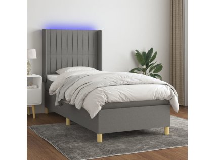 Box spring postel s matrací a LED 100x200 cm textil [3139014]