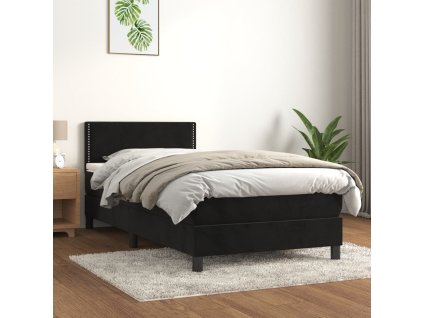 Box spring postel s matrací 90x190 cm samet [3141219] (Barva Tmavě moddrá)