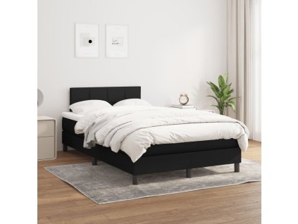 Box spring postel s matrací 120x200 cm textil [3140043] (Barva Černá)