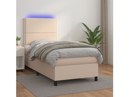 Box spring postel s matrací a LED 80 x 200 cm umělá kůže [3135854]