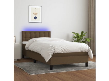 Box spring postel s matrací a LED 90x190 cm textil [3133440]