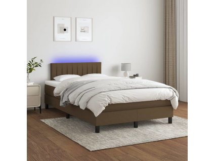 Box spring postel s matrací a LED 120 x 200 cm textil [3133304]