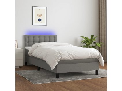 Box spring postel s matrací a LED 100x200 cm textil [3133454]