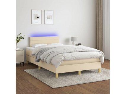 Box spring postel s matrací a LED 120 x 200 cm textil [3133784]
