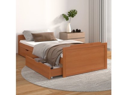 Rám postele se zásuvkami masivní borové dřevo 90 x 200 cm [322161]