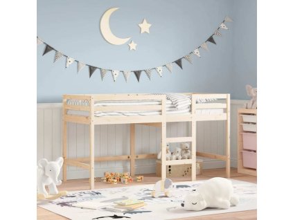 Dětská patrová postel se žebříkem 90 x 200 cm borové dřevo [835891] (Barva Černá)
