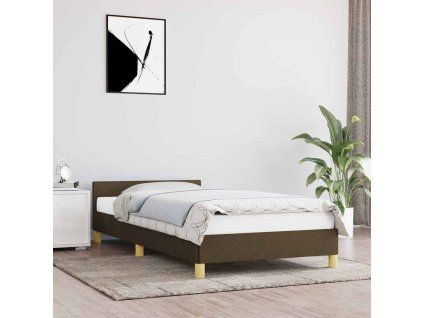 Rám postele bez matrace 80 x 200 cm textil [347370] (Barva Tmavě hnědá)