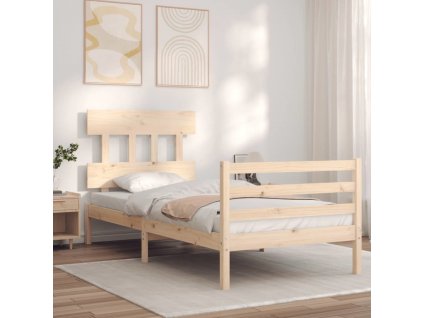 Rám postele s čelem 90 x 200 cm masivní dřevo [3195141]