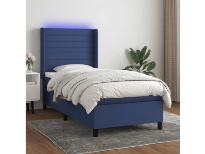 Box spring postel s matrací a LED 100x200 cm textil [3138380]