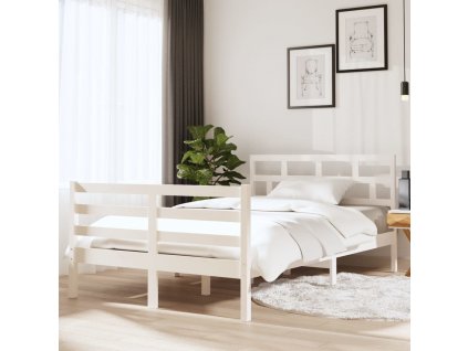Rám postele 135 x 190 cm Double masivní dřevo [3101259]