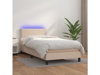 Box spring postel s matrací a LED 80 x 200 cm umělá kůže [3134134]