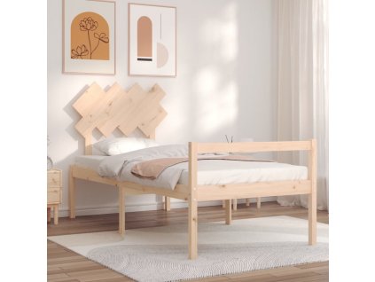 Rám postele s čelem 90 x 200 cm masivní dřevo [3195534]