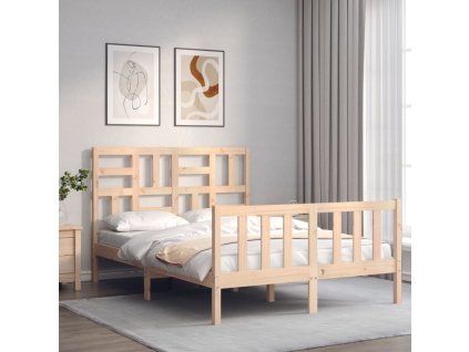 Rám postele s čelem 120 x 200 cm masivní dřevo [3193071]