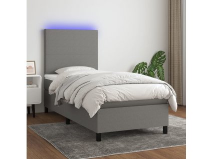 Box spring postel s matrací a LED 80 x 200 cm textil [3134670]