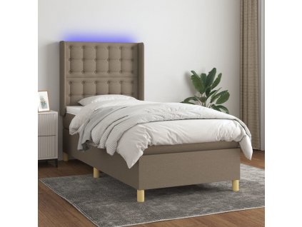 Box spring postel s matrací a LED 100x200 cm textil [3139177]