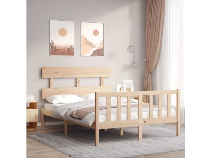 Rám postele s čelem 120 x 200 cm masivní dřevo [3193266]