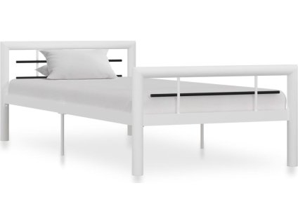 Rám postele kov 100 x 200 cm [284545] (Barva Bílá a černá)