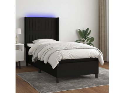 Box spring postel s matrací a LED 100x200 cm textil [3138455]