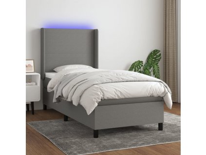 Box spring postel s matrací a LED 100x200 cm textil [3138134]