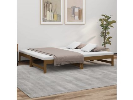 Výsuvná postel 2x (90 x 190) cm masivní borovice [823417]