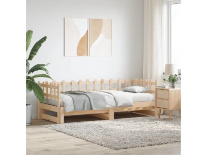 Výsuvná postel 2x (80 x 200) cm masivní borovice [840385]