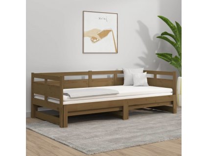Výsuvná postel masivní borovice 2x (80 x 200) cm [820319]
