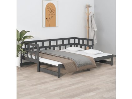 Výsuvná postel masivní borovice 2x (80 x 200) cm [820229]