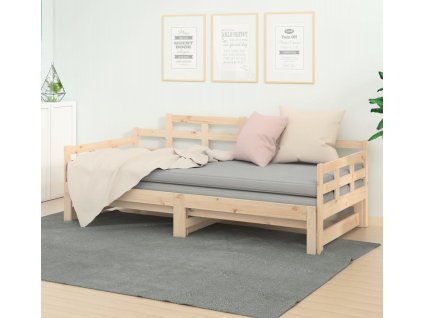 Výsuvná postel masivní borovice 2x (90 x 190) cm [820352]