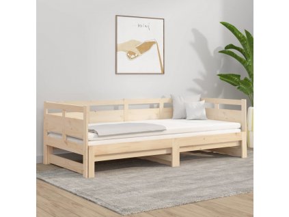 Výsuvná postel masivní borovice 2x (90 x 190) cm [820325]